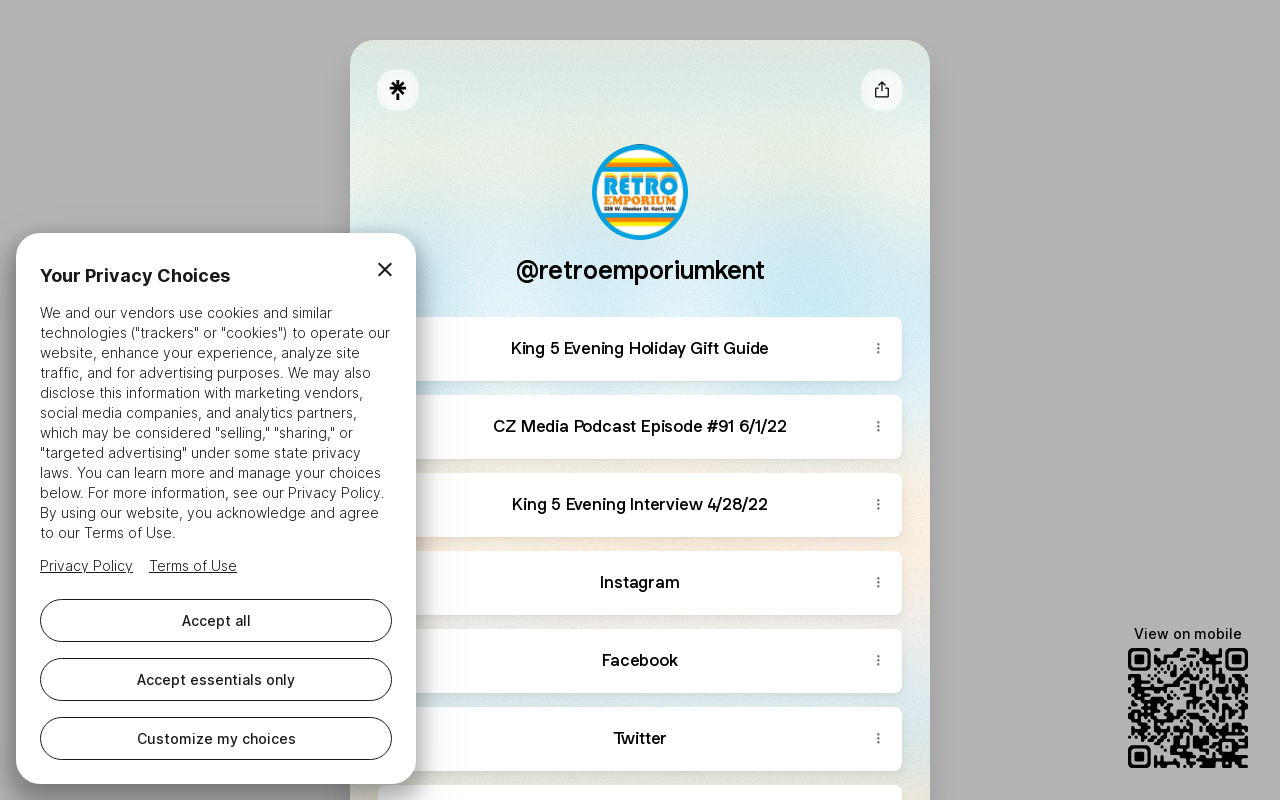 Retro Emporium website preview