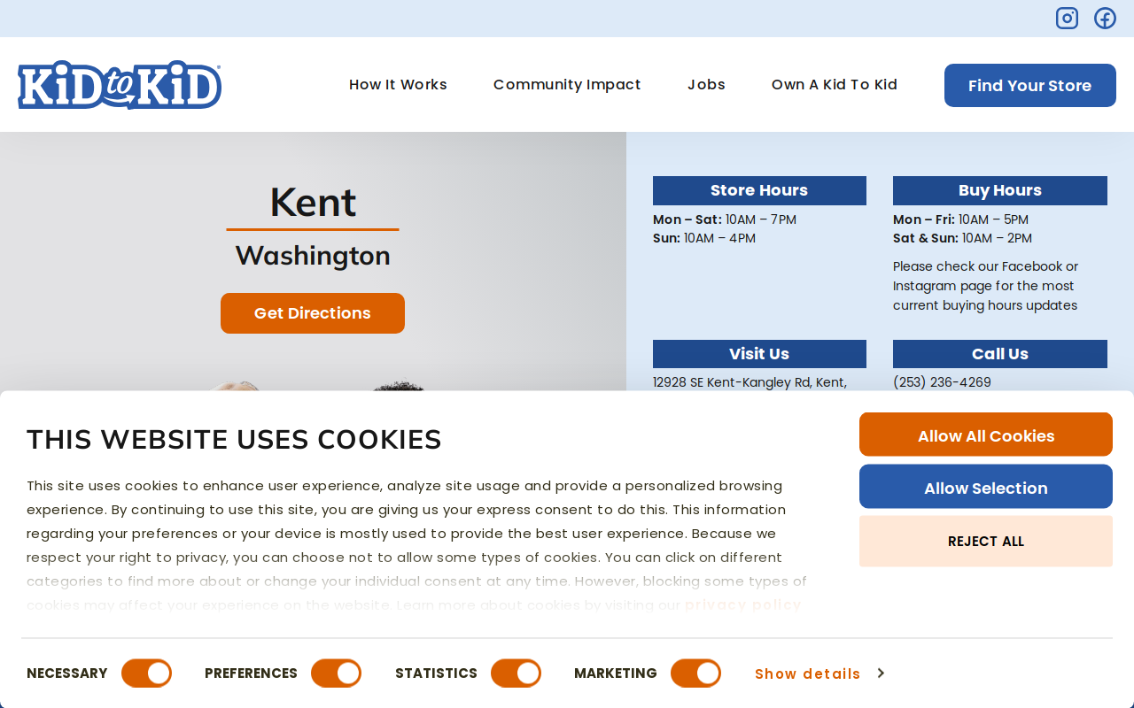 Kid to Kid Kent website preview