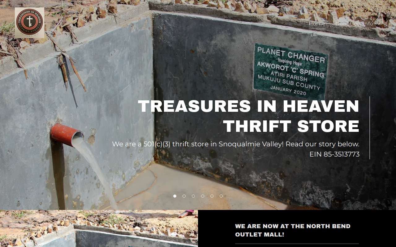 Treasures in Heaven website preview