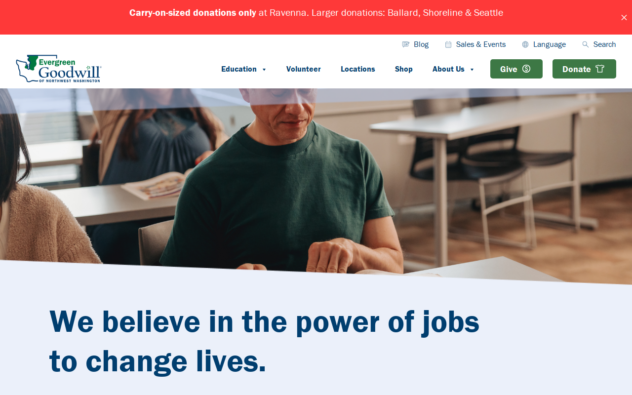 University District Goodwill website preview