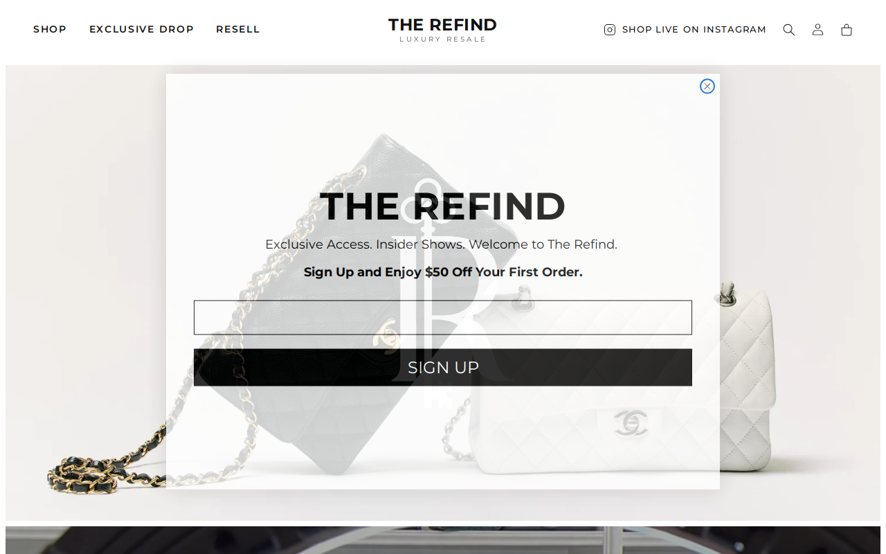The Refind website preview