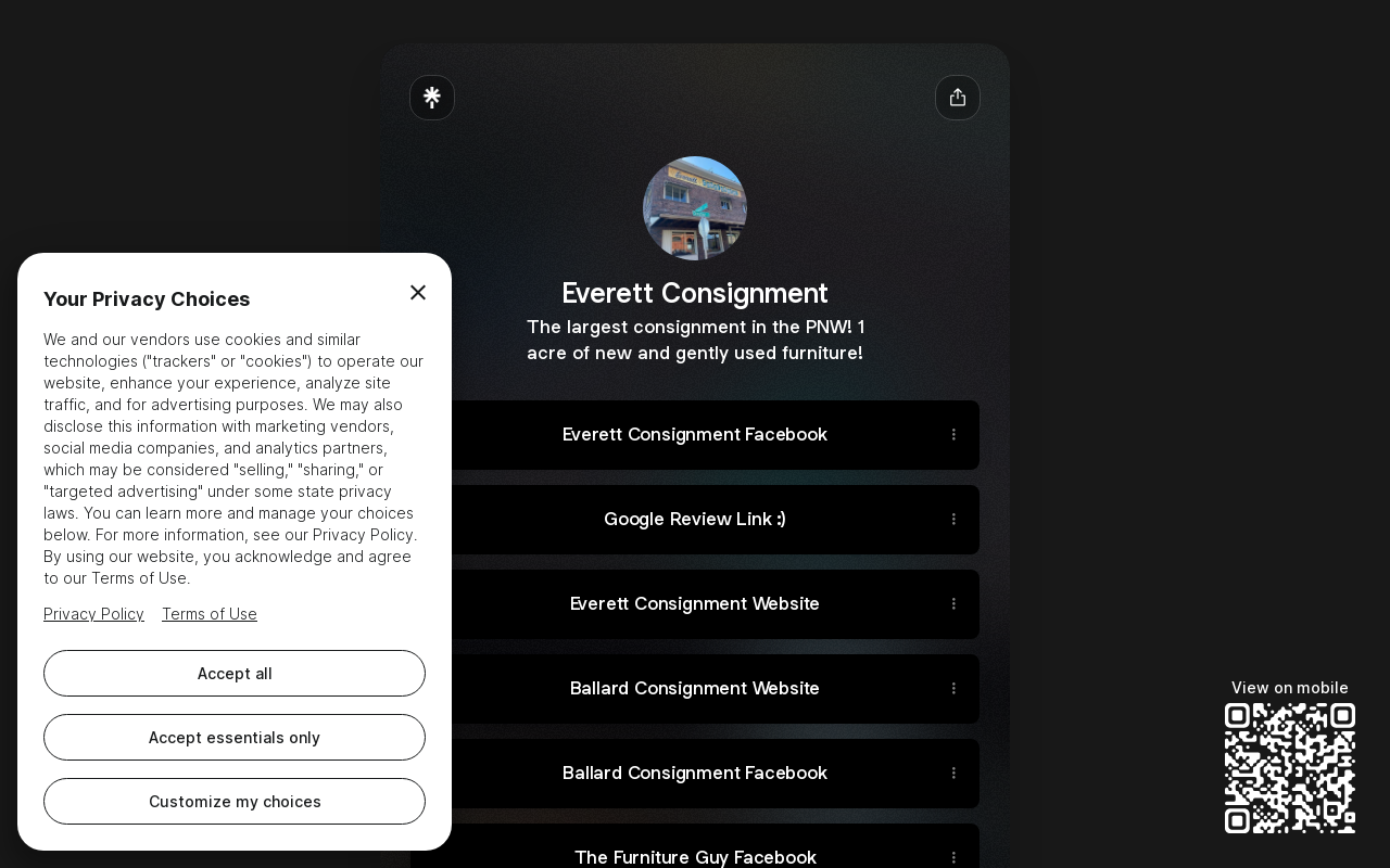 Everett Consignment website preview