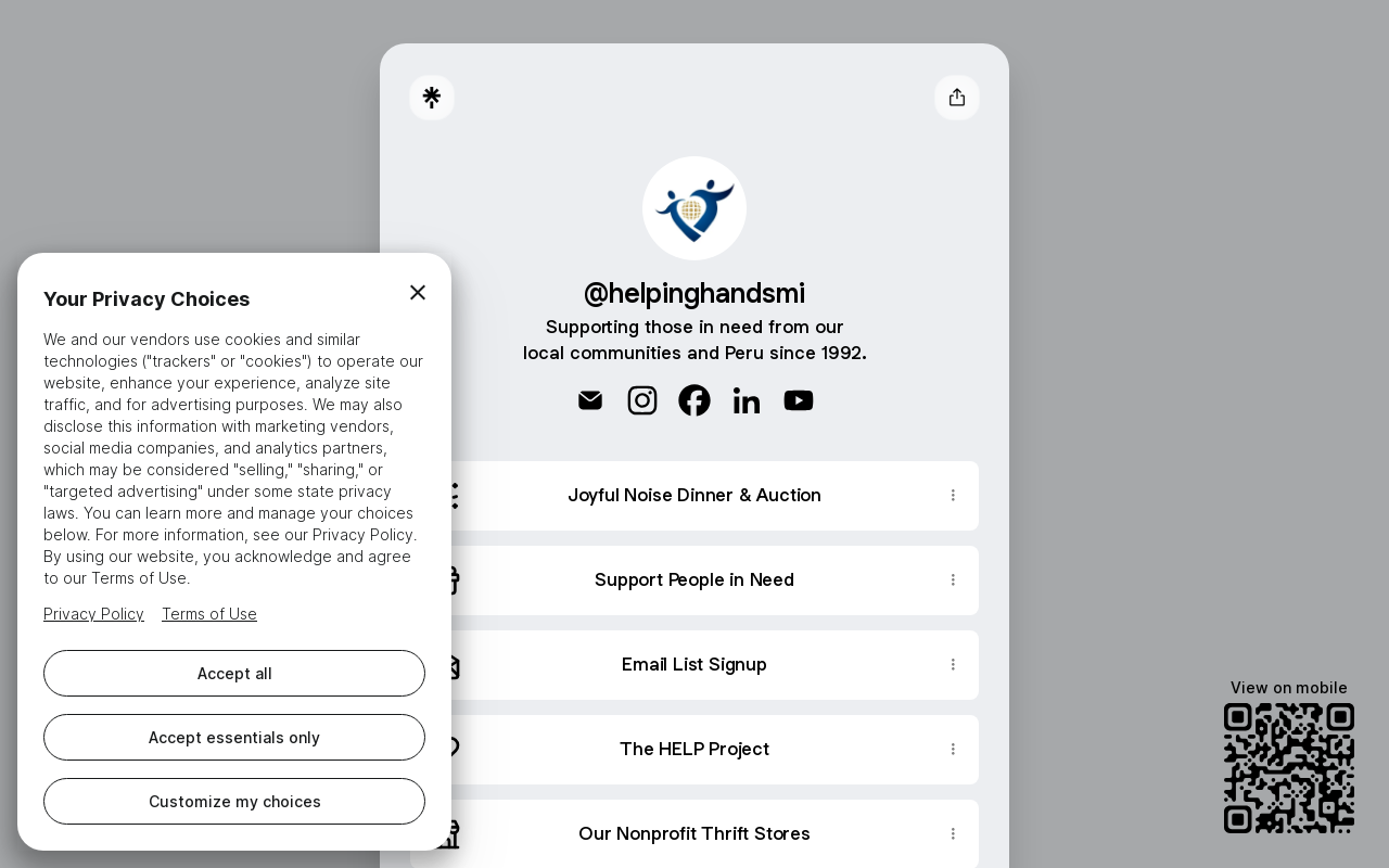 Helping Hands Home & Decor website preview