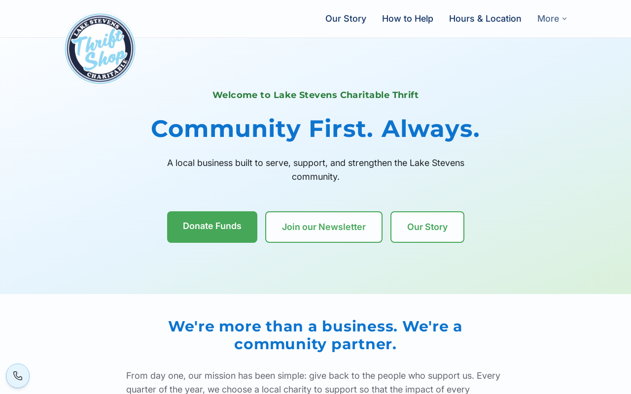 Lake Stevens Charitable Thrift website preview