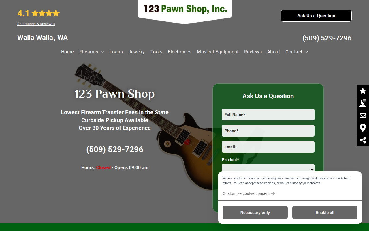 123 Pawn Shop website preview