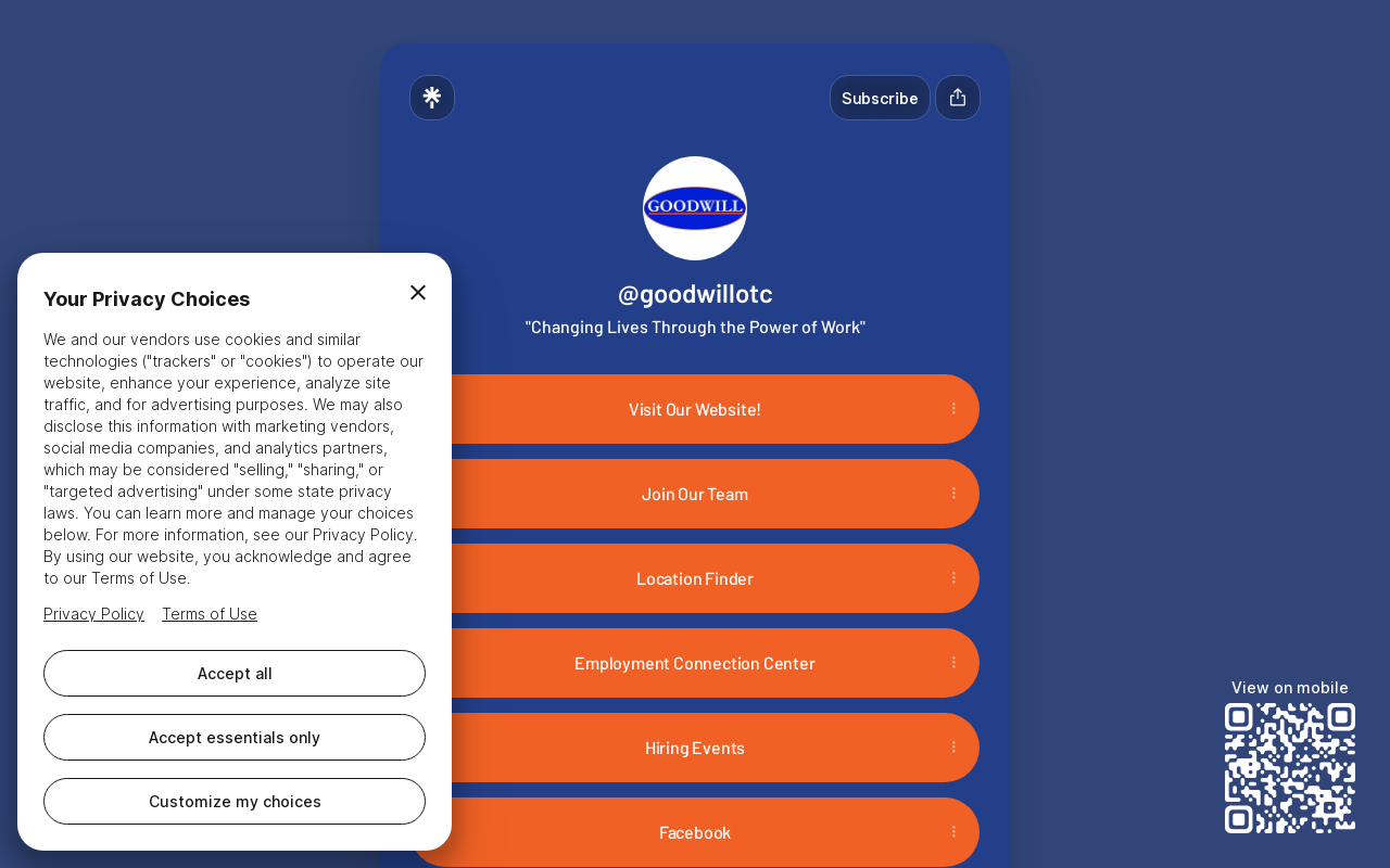 Goodwill of the Columbia website preview