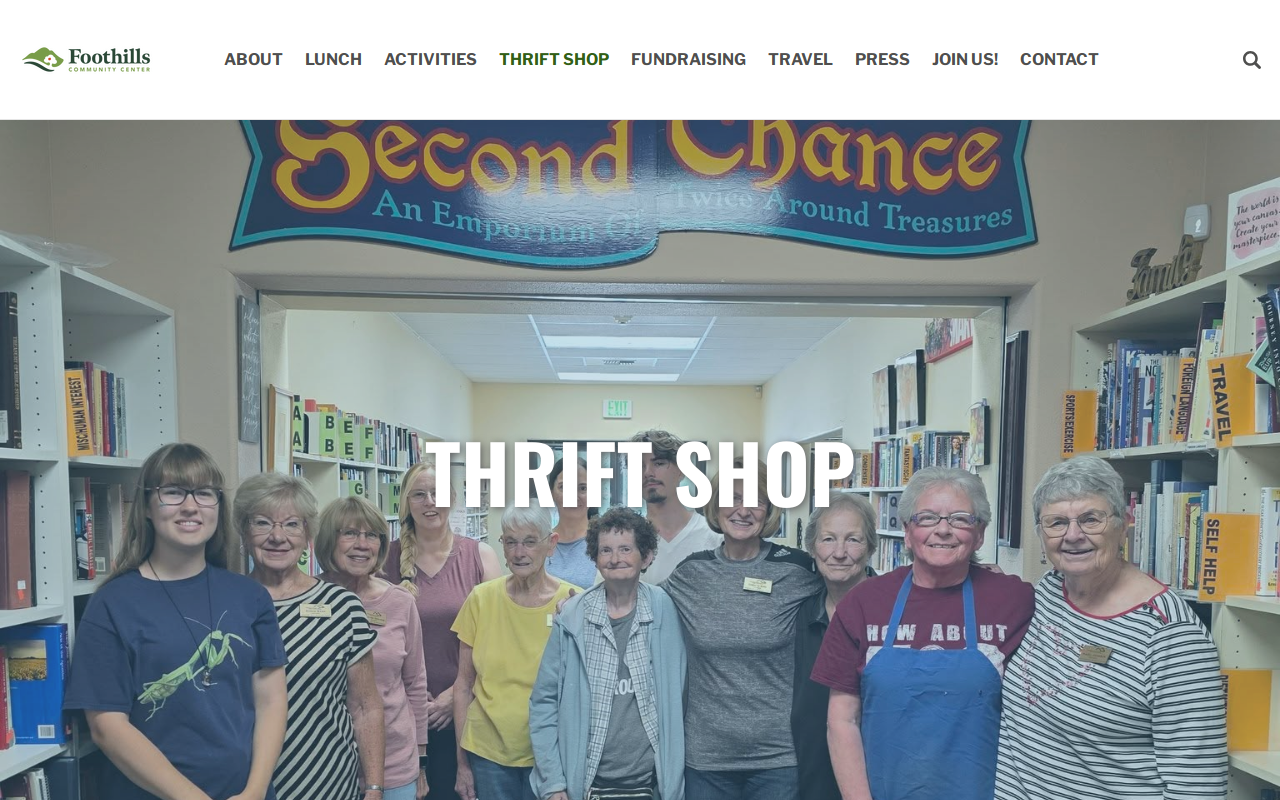 Second Chance Thrift Shop website preview