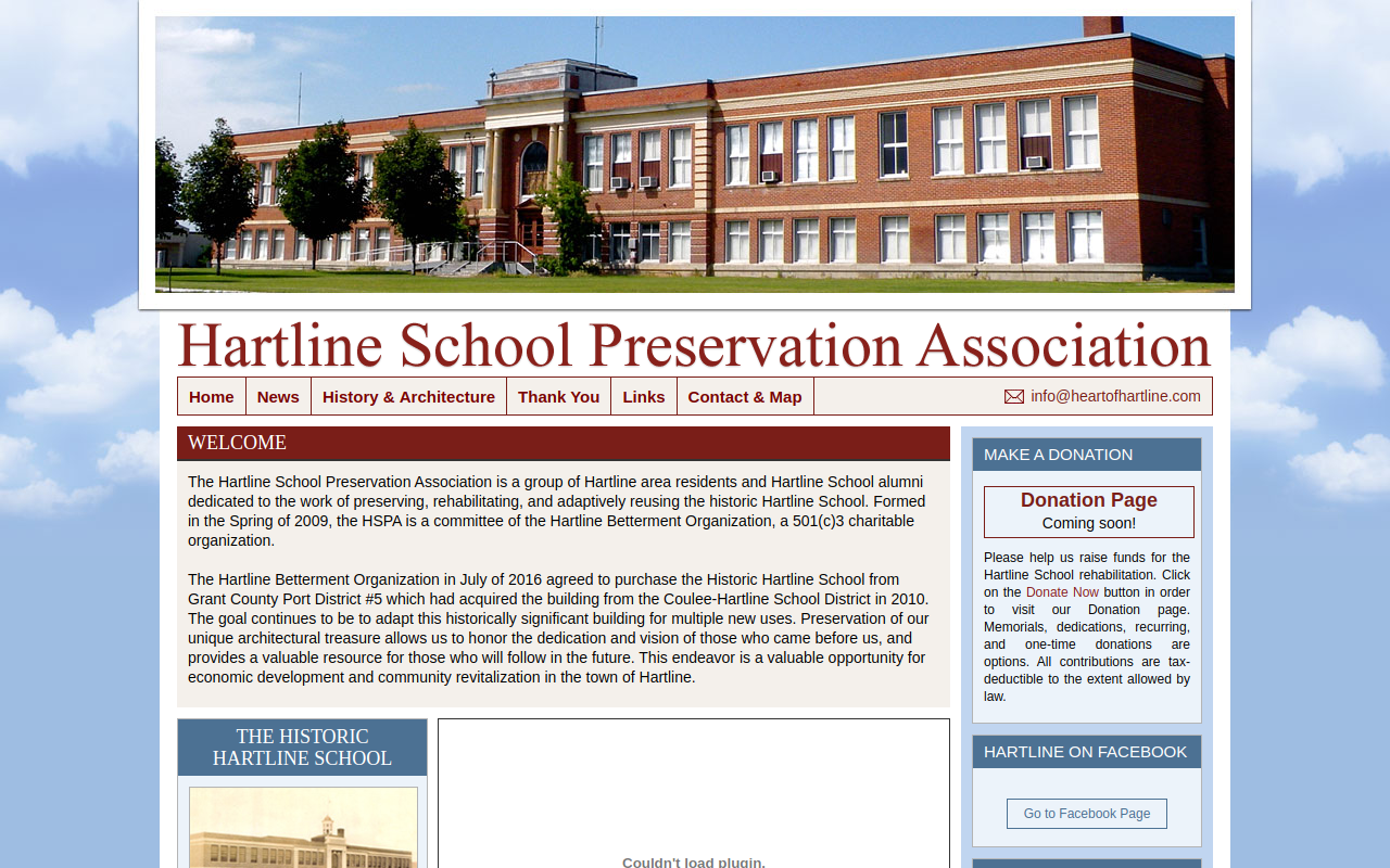 Historic Hartline School website preview