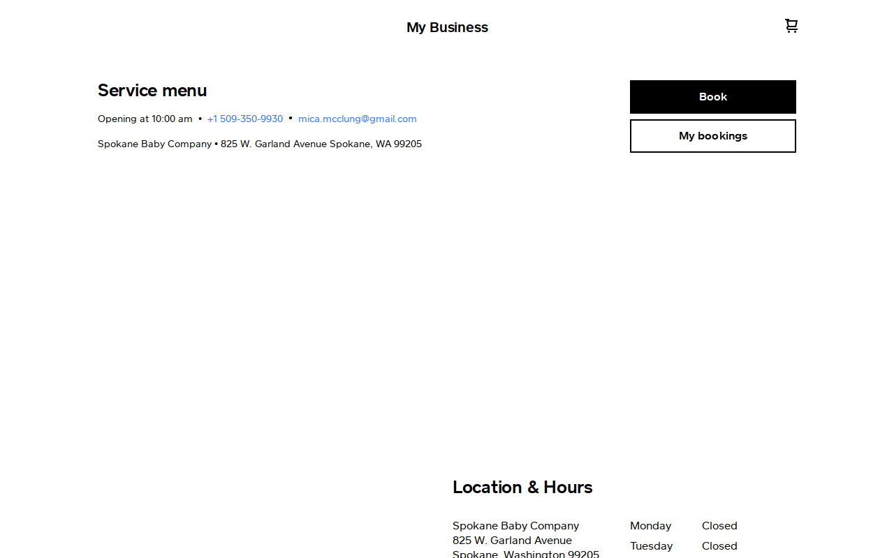 Spokane Baby Company website preview