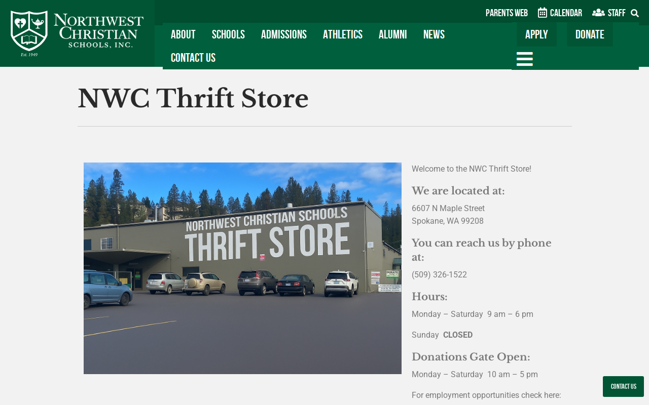 Spokane Thrift website preview