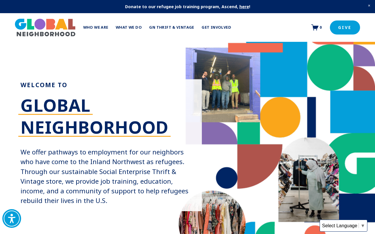 Global Neighborhood Thrift website preview