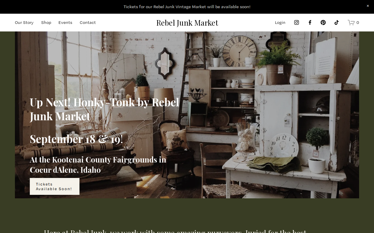Rebel Junk Pine Street Market website preview