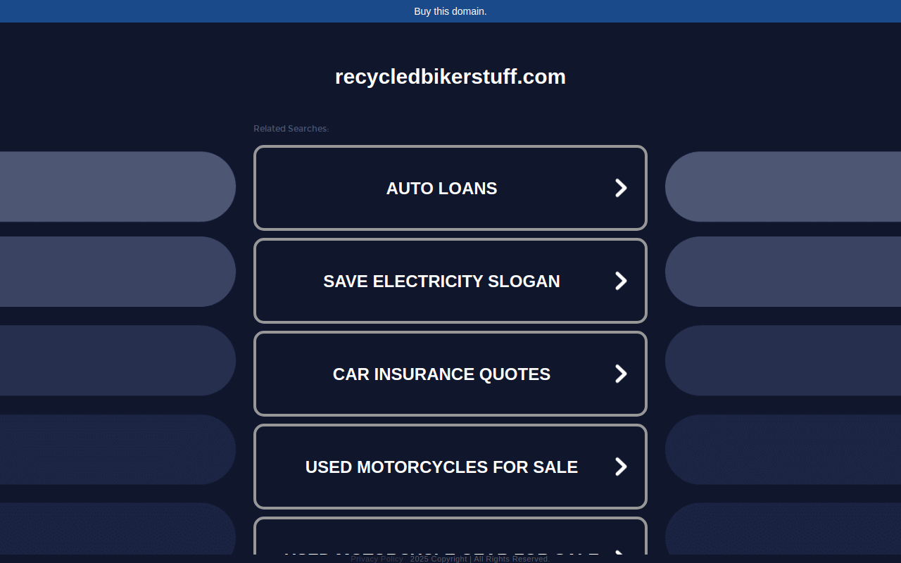 Recycled Biker Stuff website preview