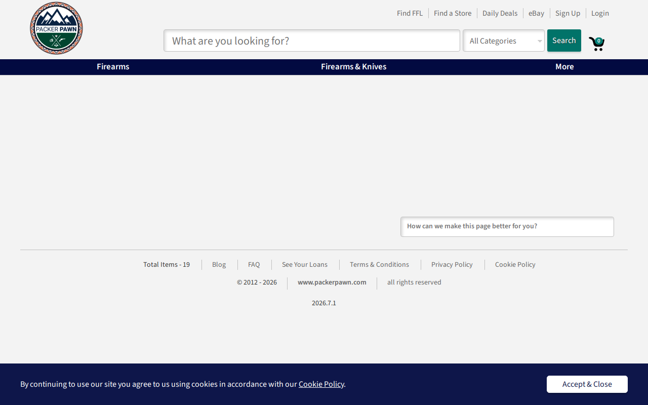 Packer Pawn website preview