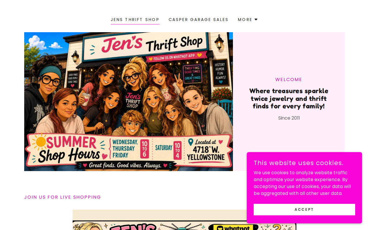 Jens Thrift Shoppe website preview