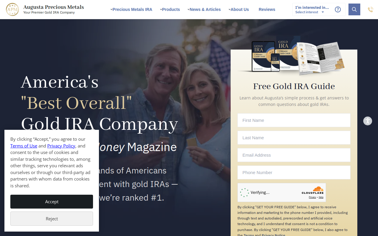 Augusta Precious Metals website preview