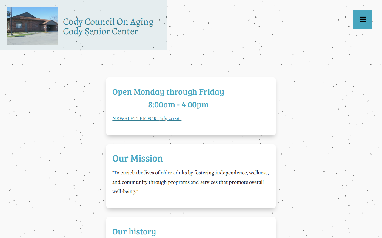 Cody Senior Center website preview