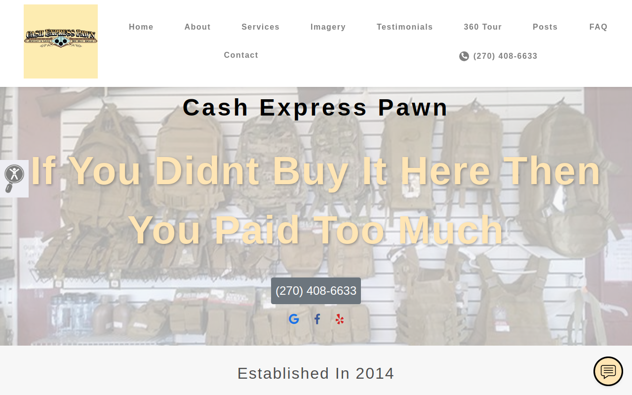 Cash Express Pawn website preview
