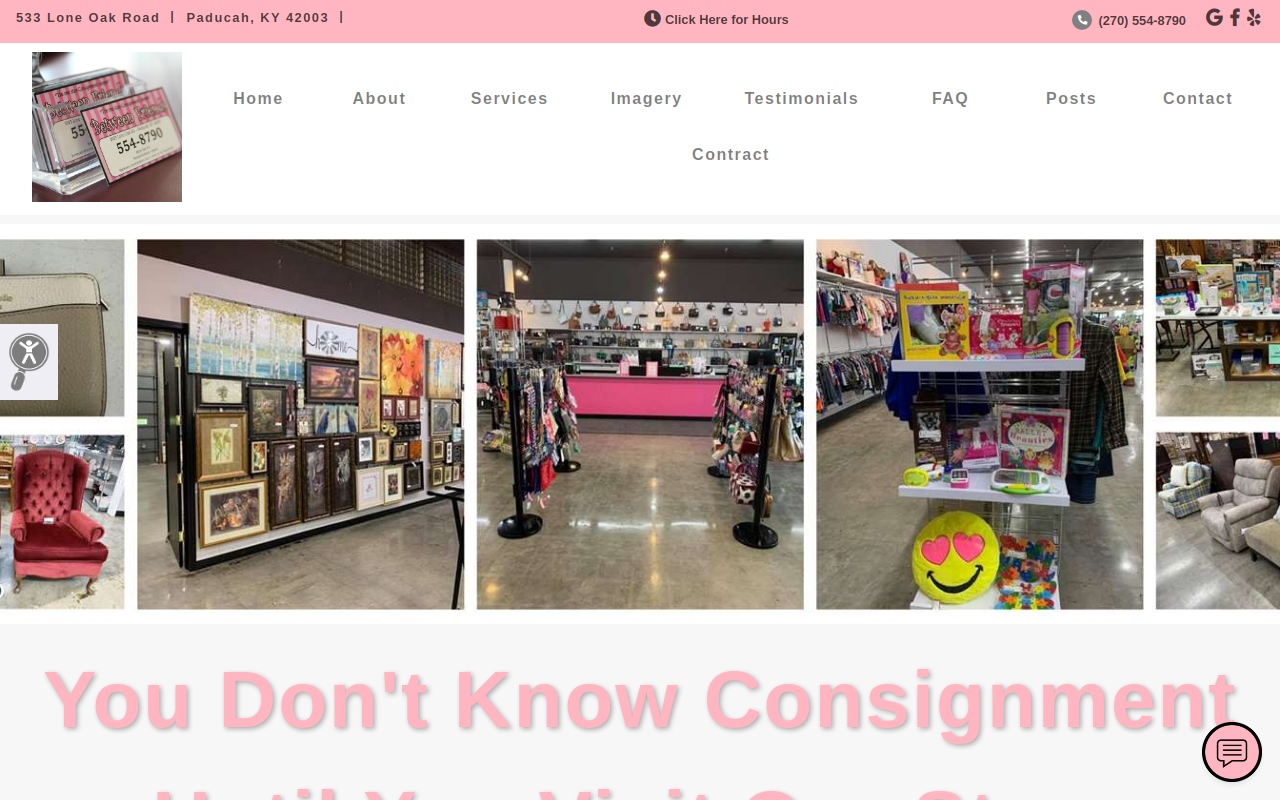 Between Friends Consignment website preview