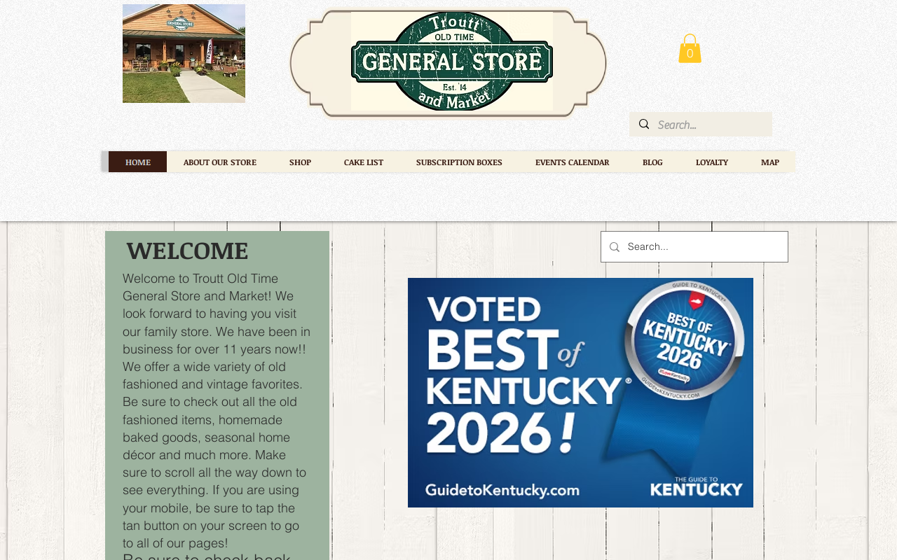 Troutt Old Time General Store and Market website preview