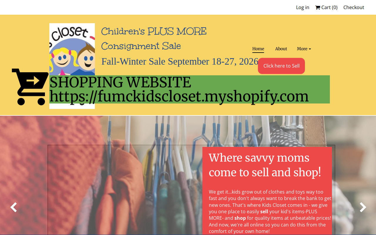 Kids Closet Consignment Sale website preview