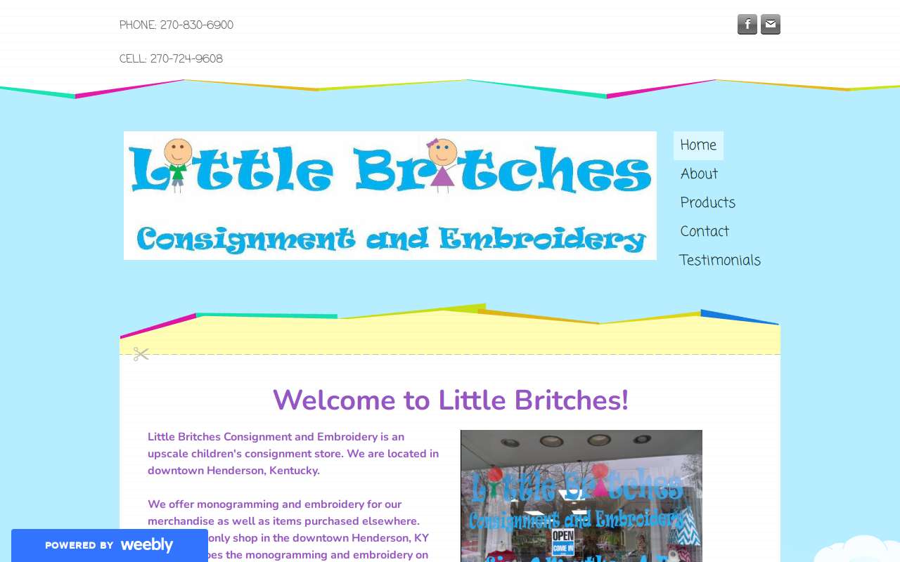 Little Britches Embroidery website preview