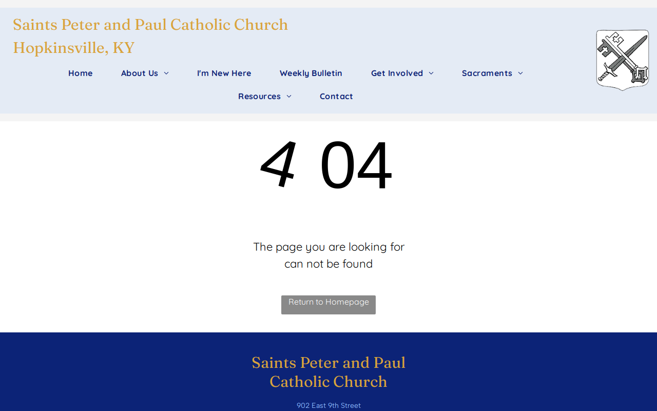 Saints Peter & Paul Thrift Store website preview