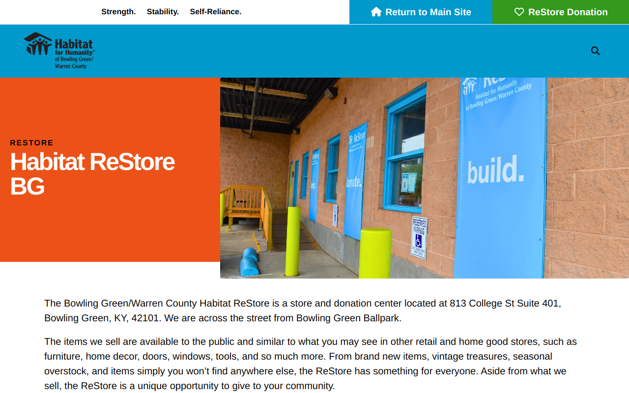Habitat Restore Bowling Green website preview