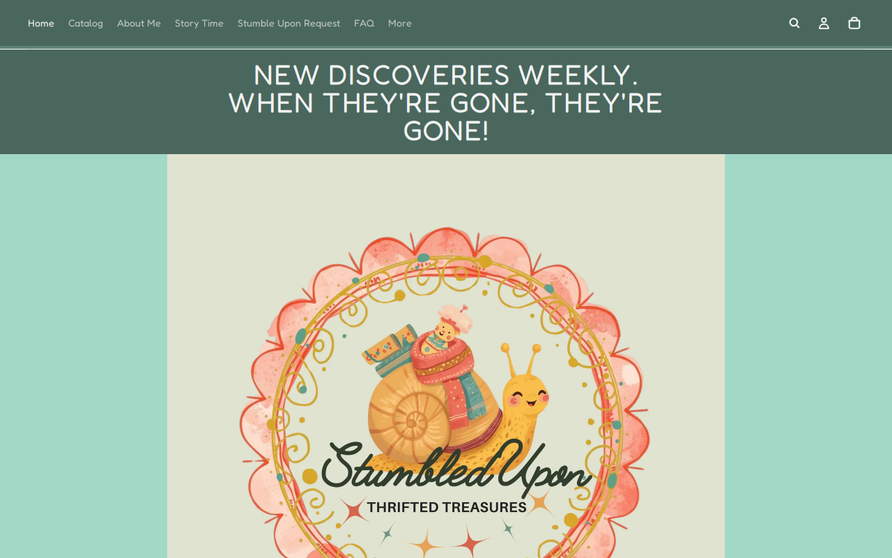 Stumbled Upon Thrifted Treasures website preview