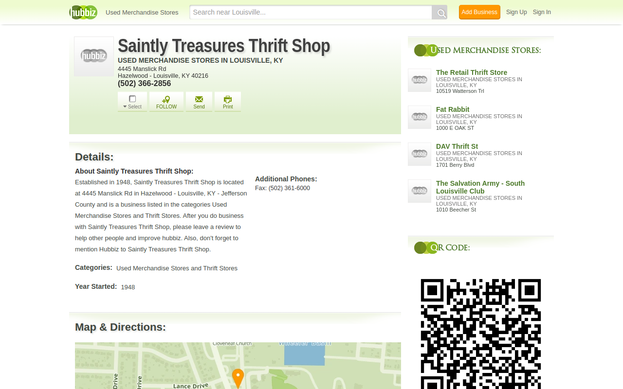 Saintly Treasures Thrift Shop website preview