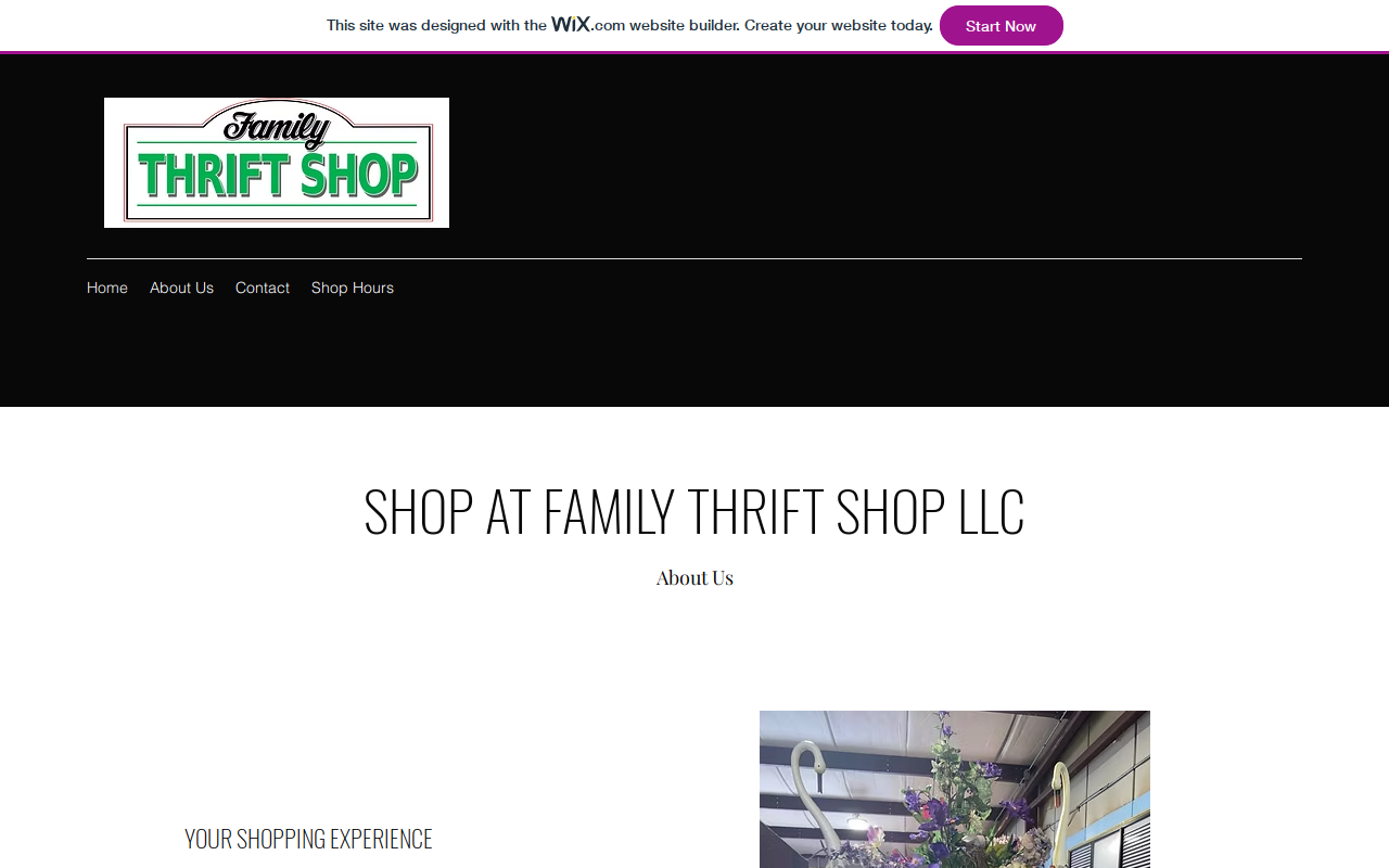 Family THRIFT Shop website preview