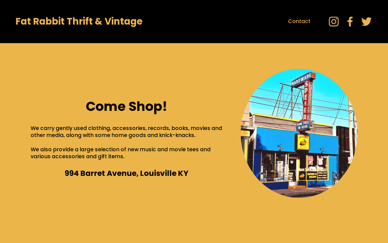 Fat Rabbit Thrift & Vintage website preview