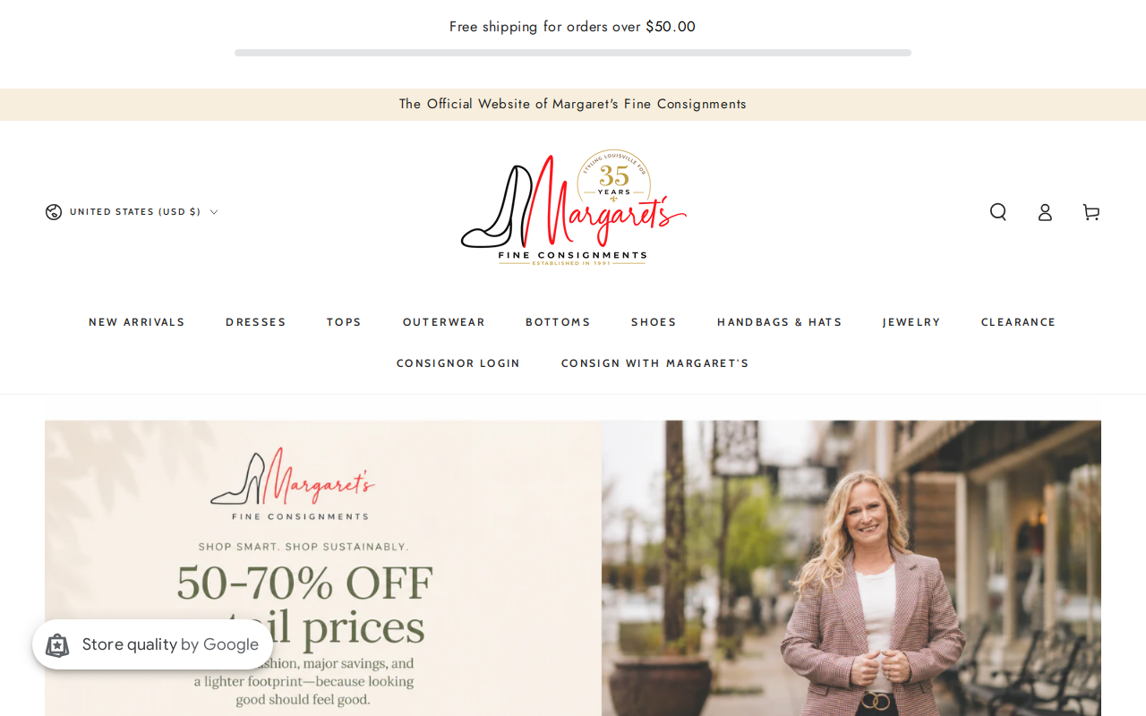 Margaret's Fine Consignments website preview