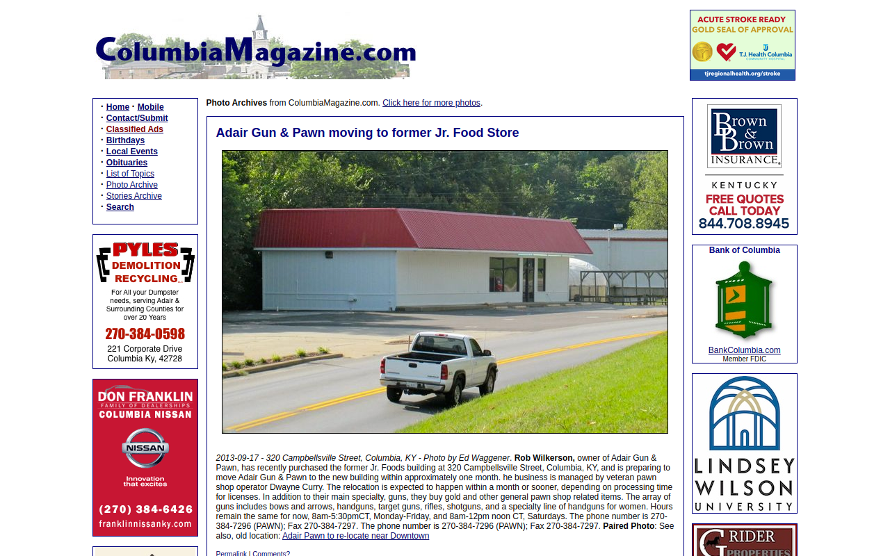 Adair Gun & Pawn website preview