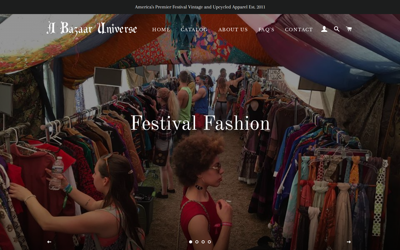 A Bazaar Universe website preview