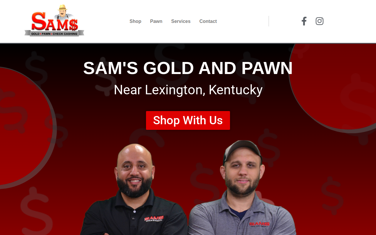 Sam's Gold & Pawn website preview