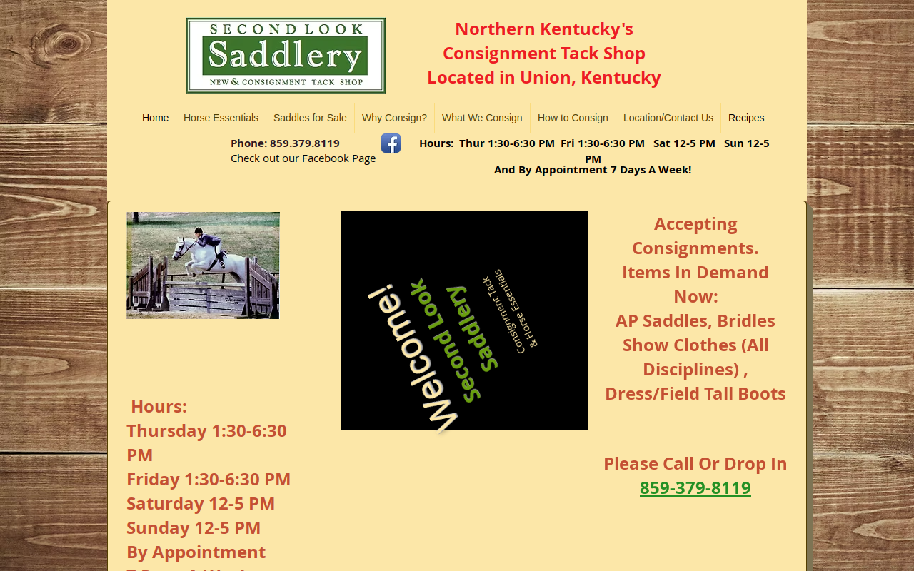 Second Look Saddlery LLC website preview