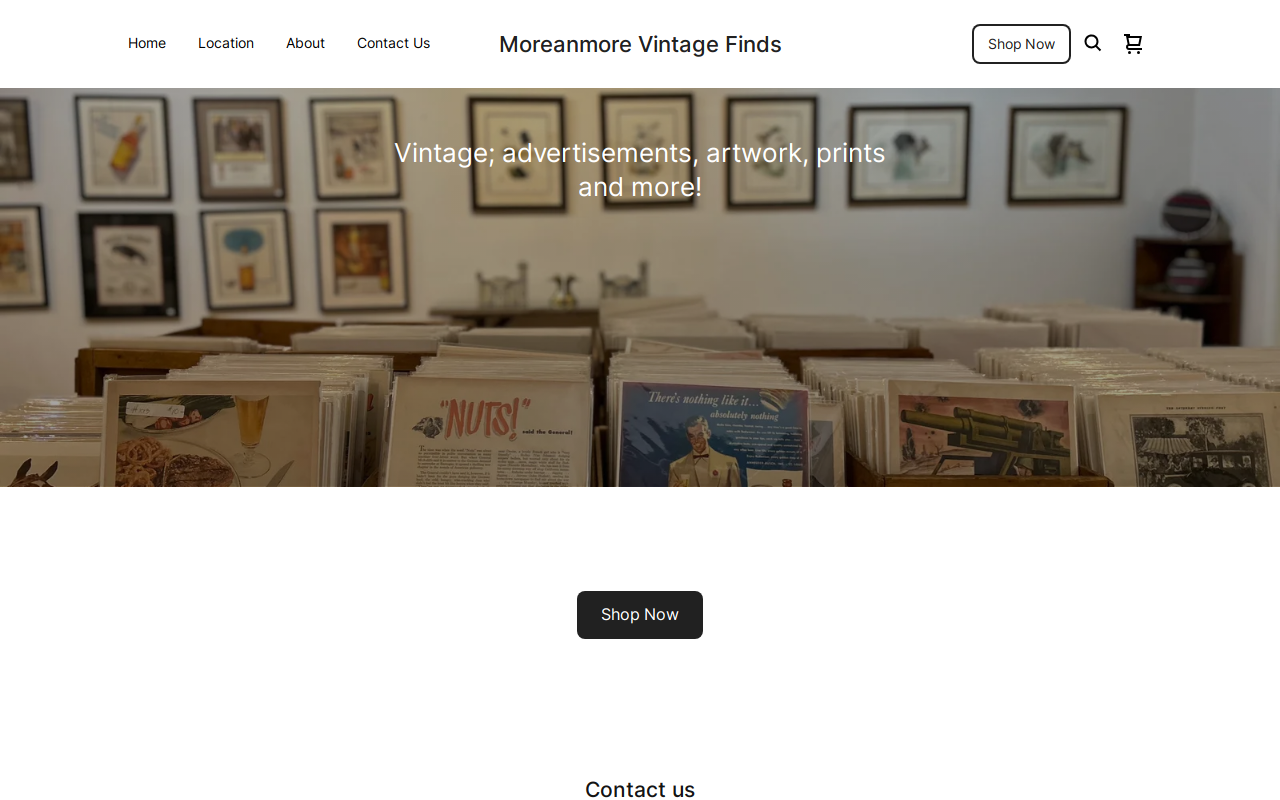 Moreanmore Vintage Finds website preview