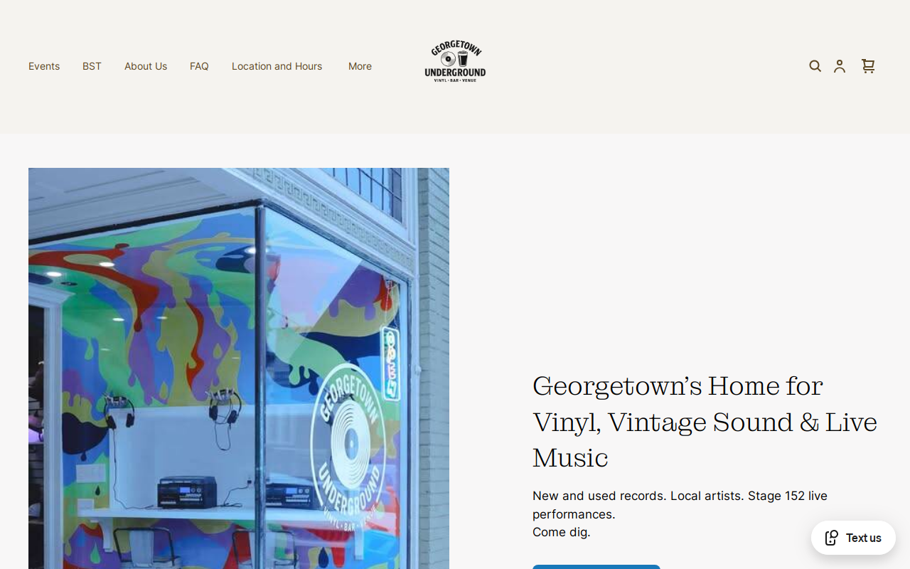 Georgetown Underground website preview
