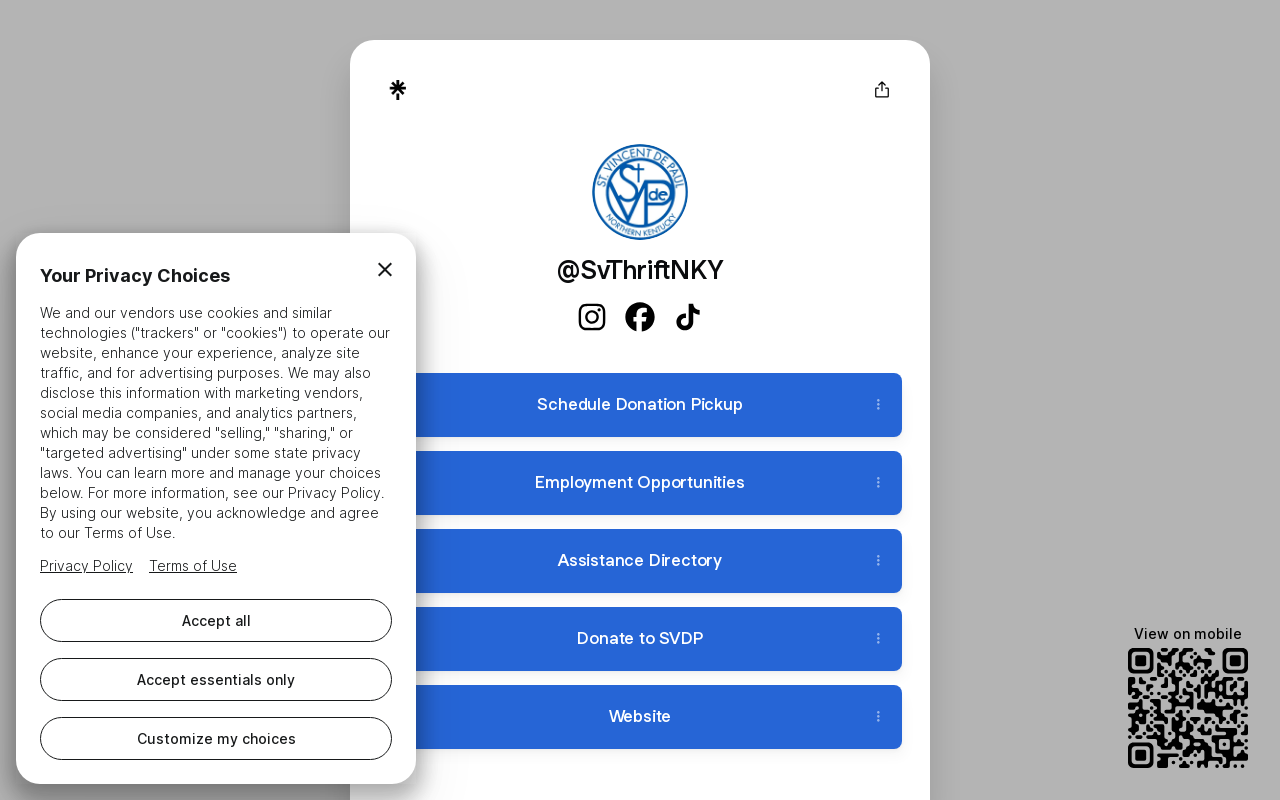 Svthriftnky website preview