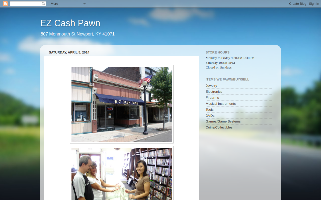 EZ Cash Pawn website preview
