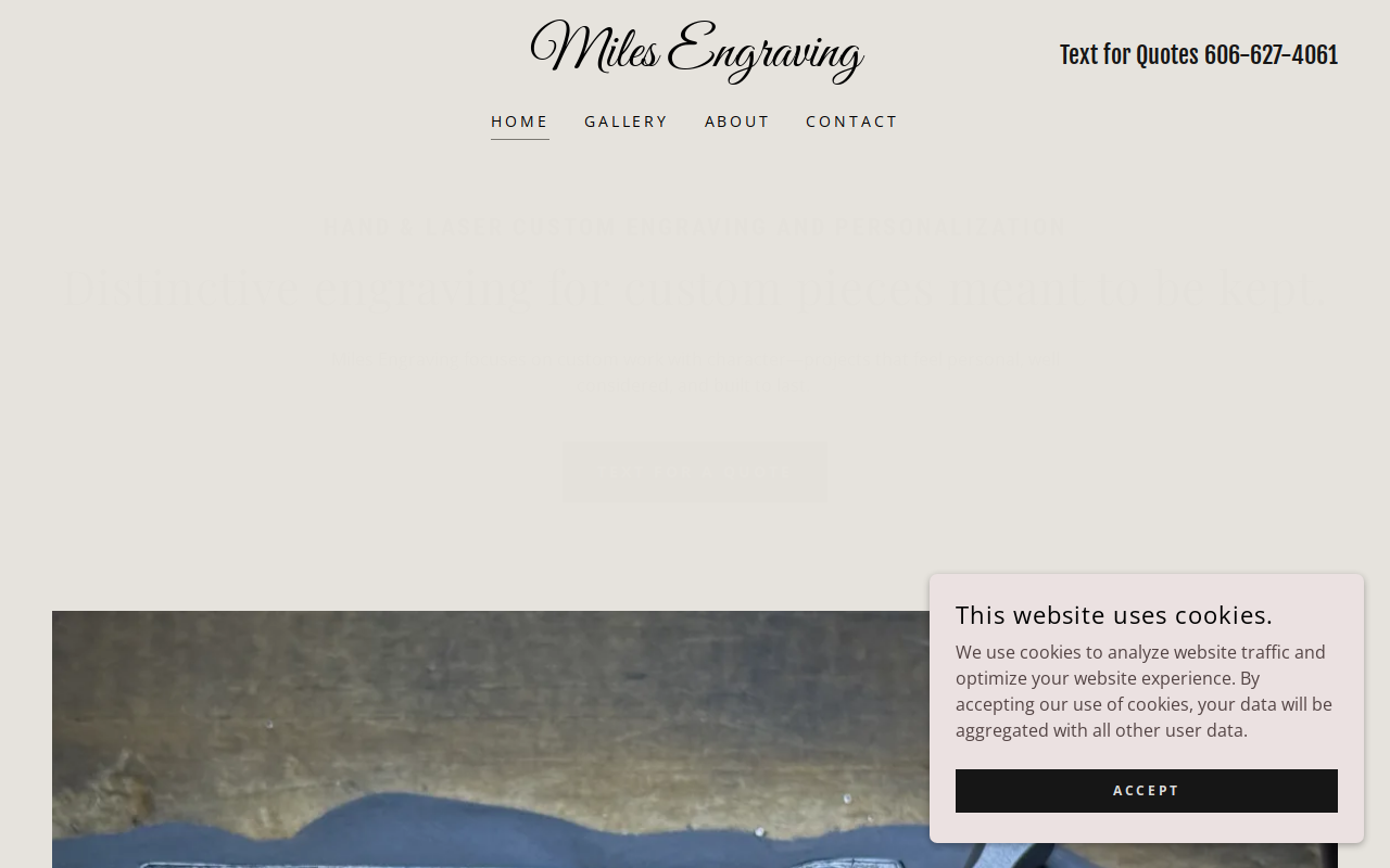 Miles Engraving website preview