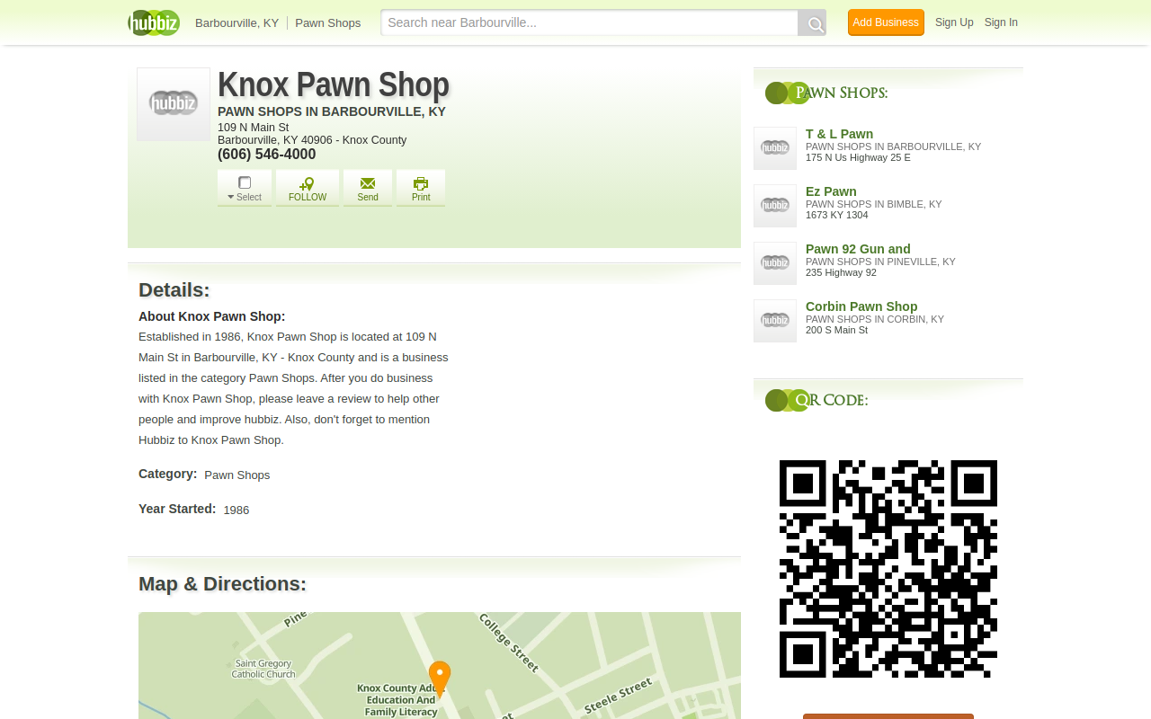 Knox Pawn Shop website preview