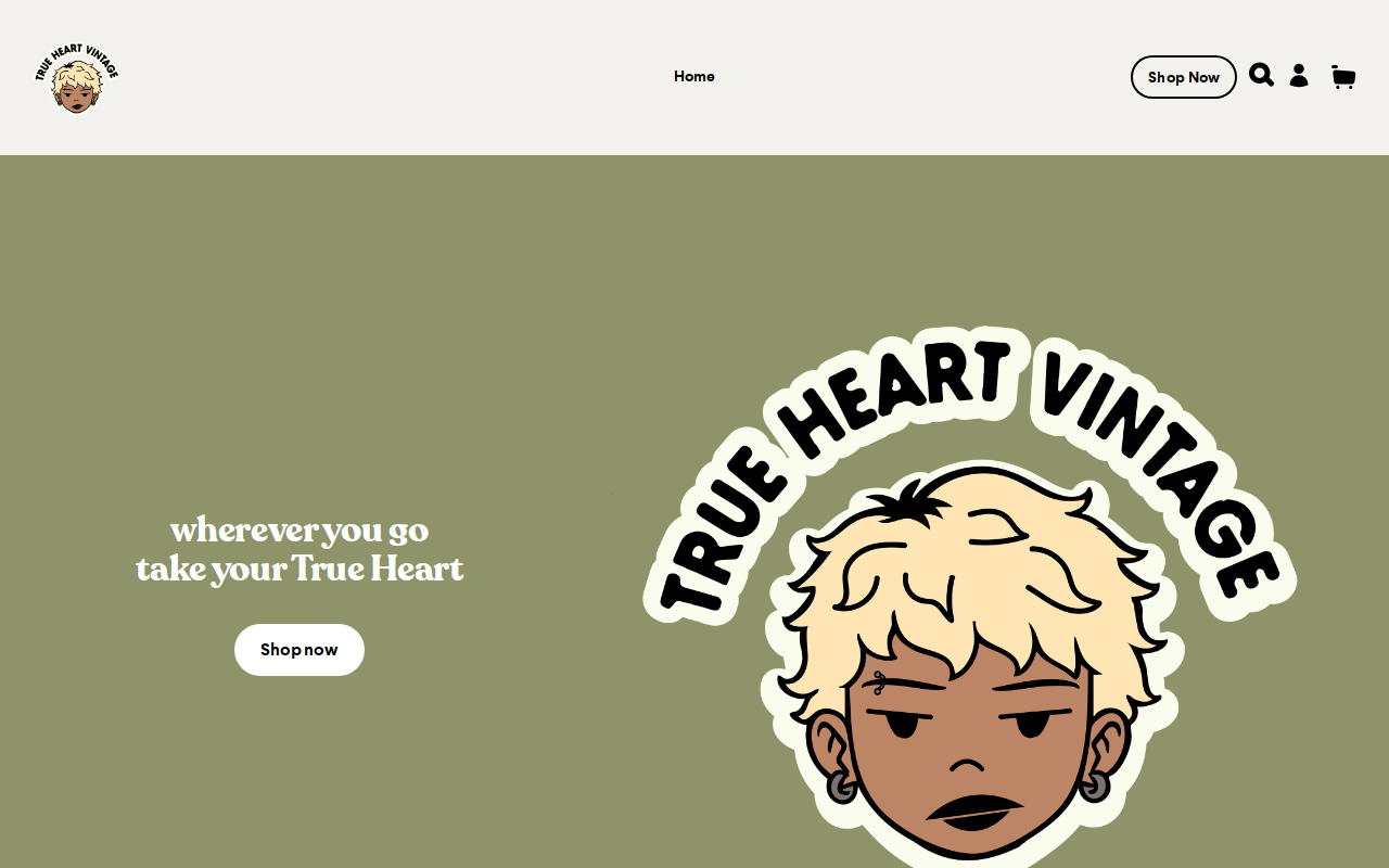 True Heart Vintage website preview