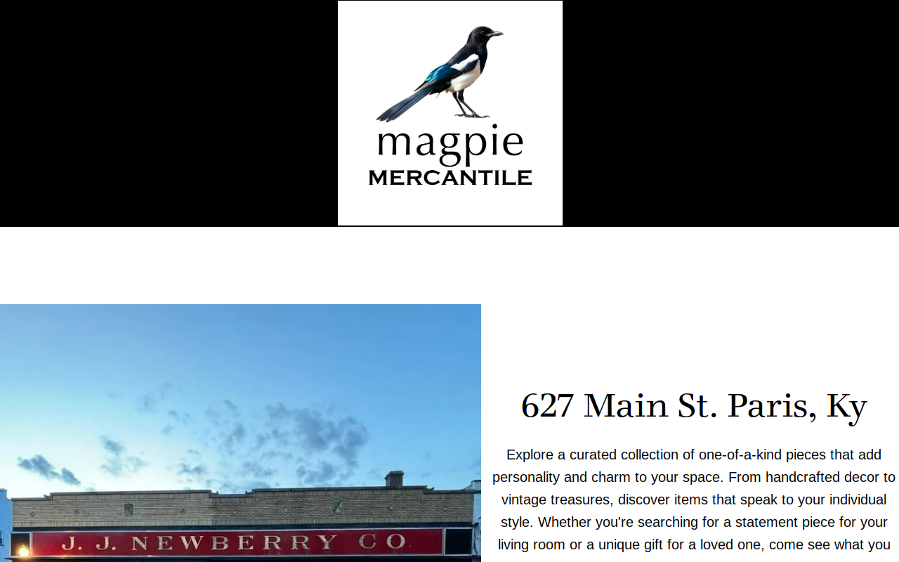 Magpie Mercantile website preview