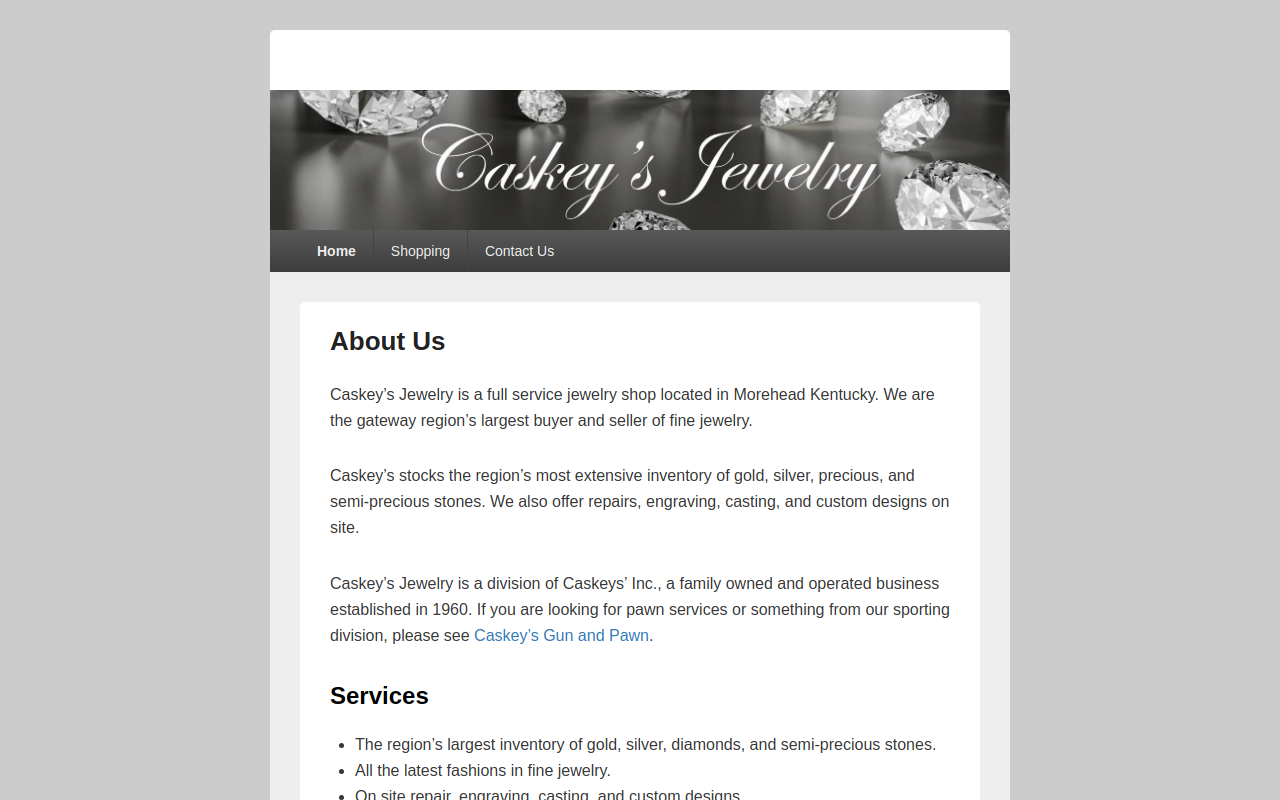 Caskeys Pawn Shop website preview