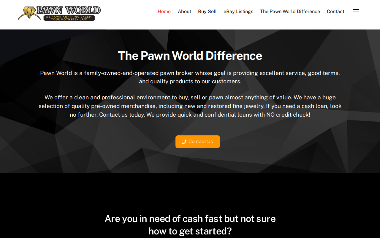 Pawn World website preview