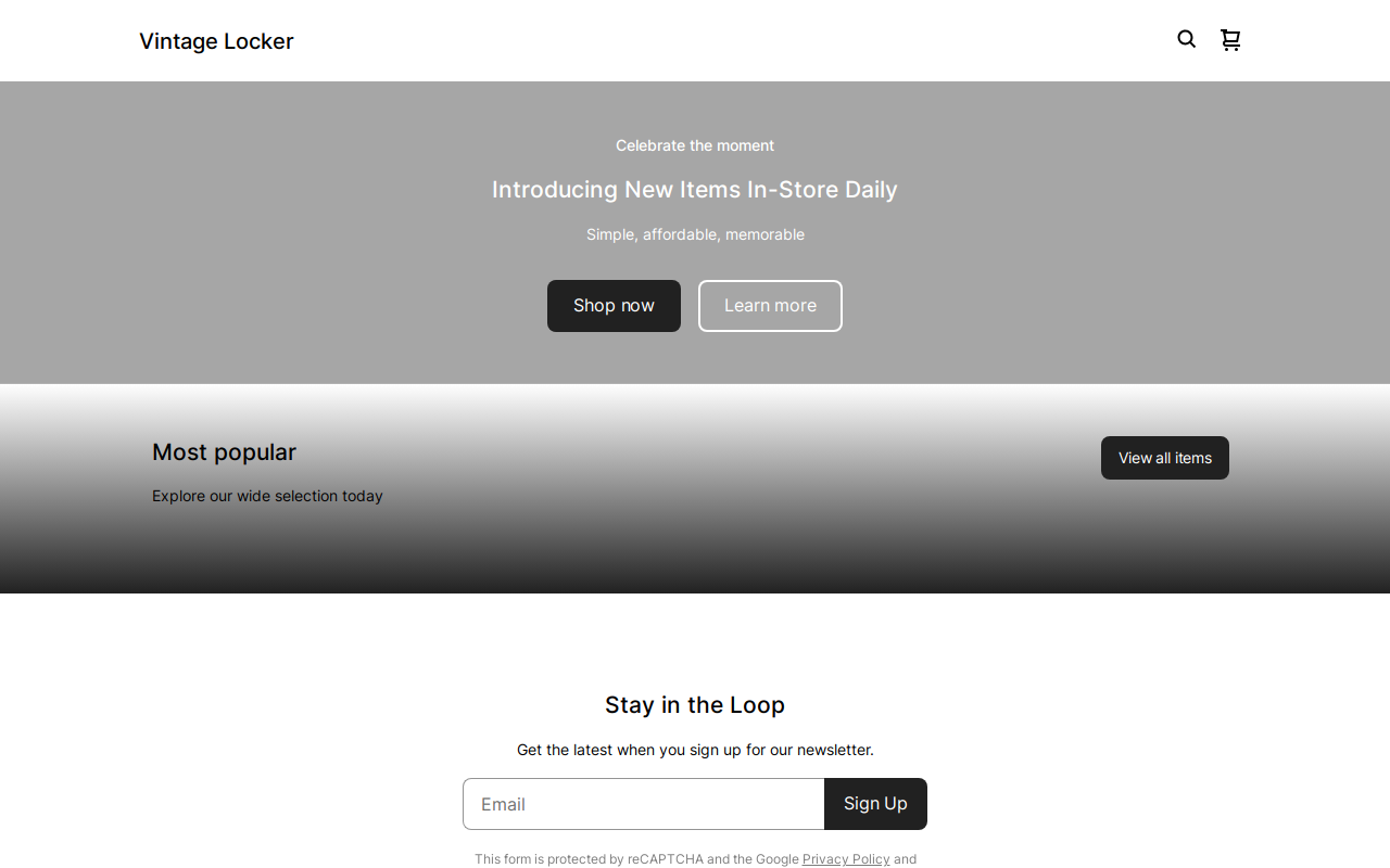 Vintage Locker website preview