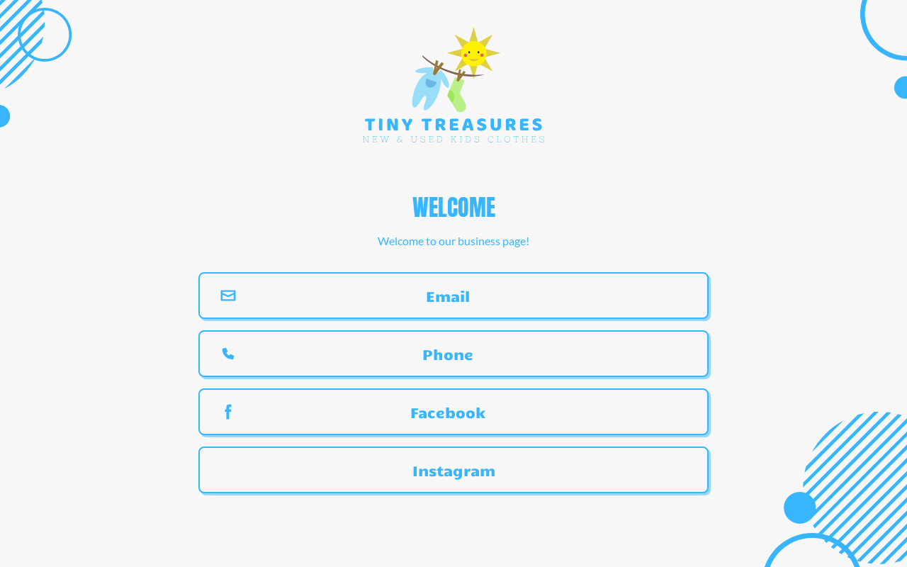 Tiny Treasures website preview