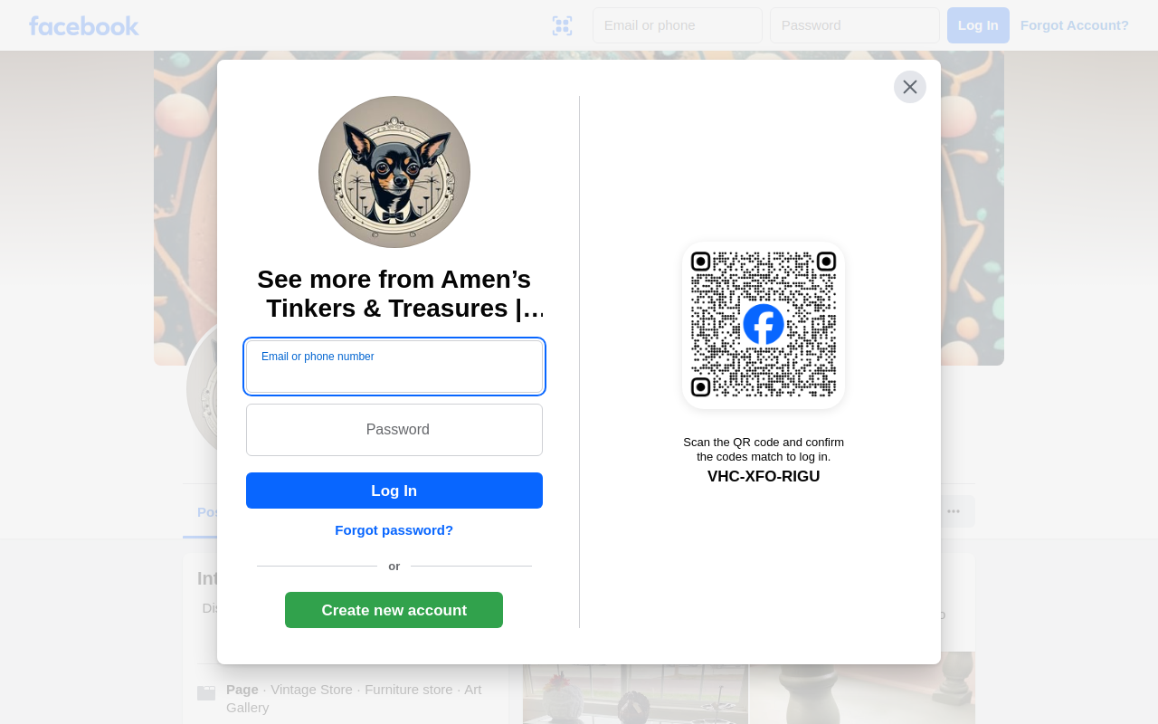 Amen’s Tinkers & Treasures website preview